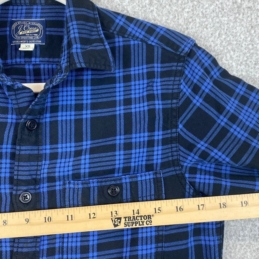 Vtg J. Crew cotton flannel XS tartan plaid gorpcore grunge activewear outdoor